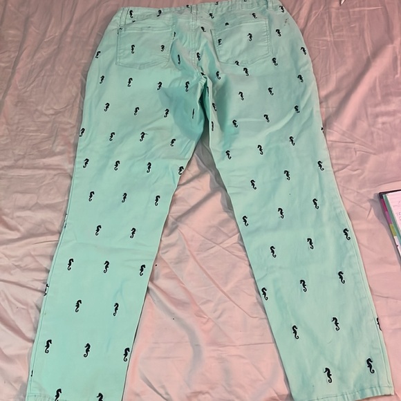 Crown & ivy size 12 women’s teal with navy blue sea horses - Picture 2 of 2